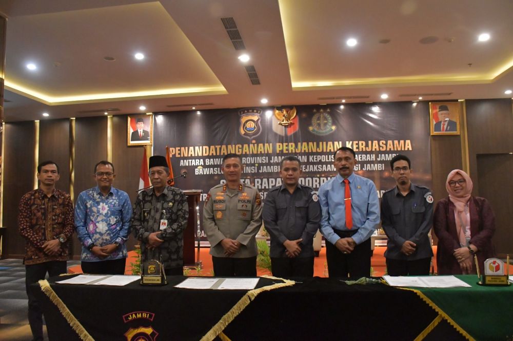 Sukseskan Pemilu 2024, Bawaslu MoU dengan Polda dan Kejati Jambi