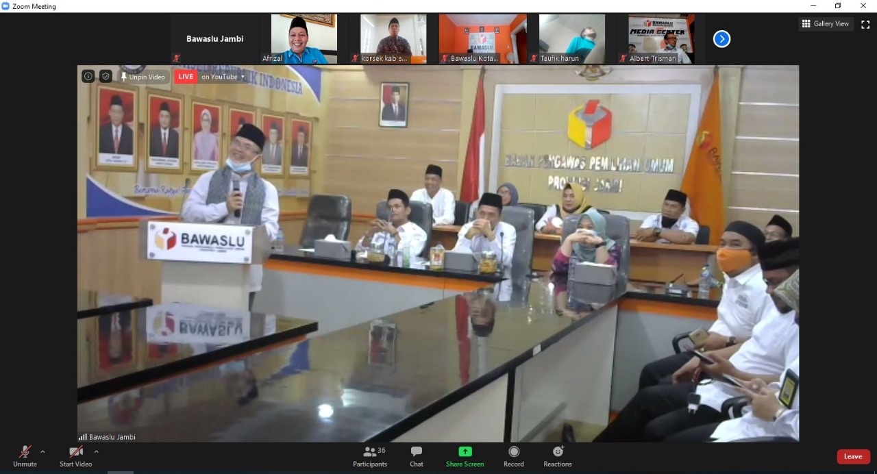 Bawaslu Jambi Gelar Halal Bi Halal Virtual