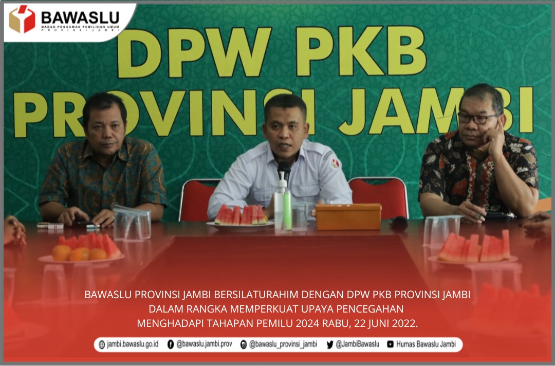 Hadapi Pemilu 2024, Bawaslu Jambi Bersilaturahim dengan DPW PKB