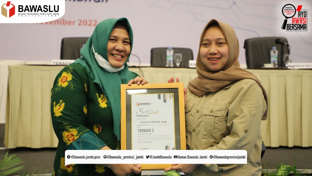 Bawaslu Jambi Raih Terbaik Kedua Kehumasan
