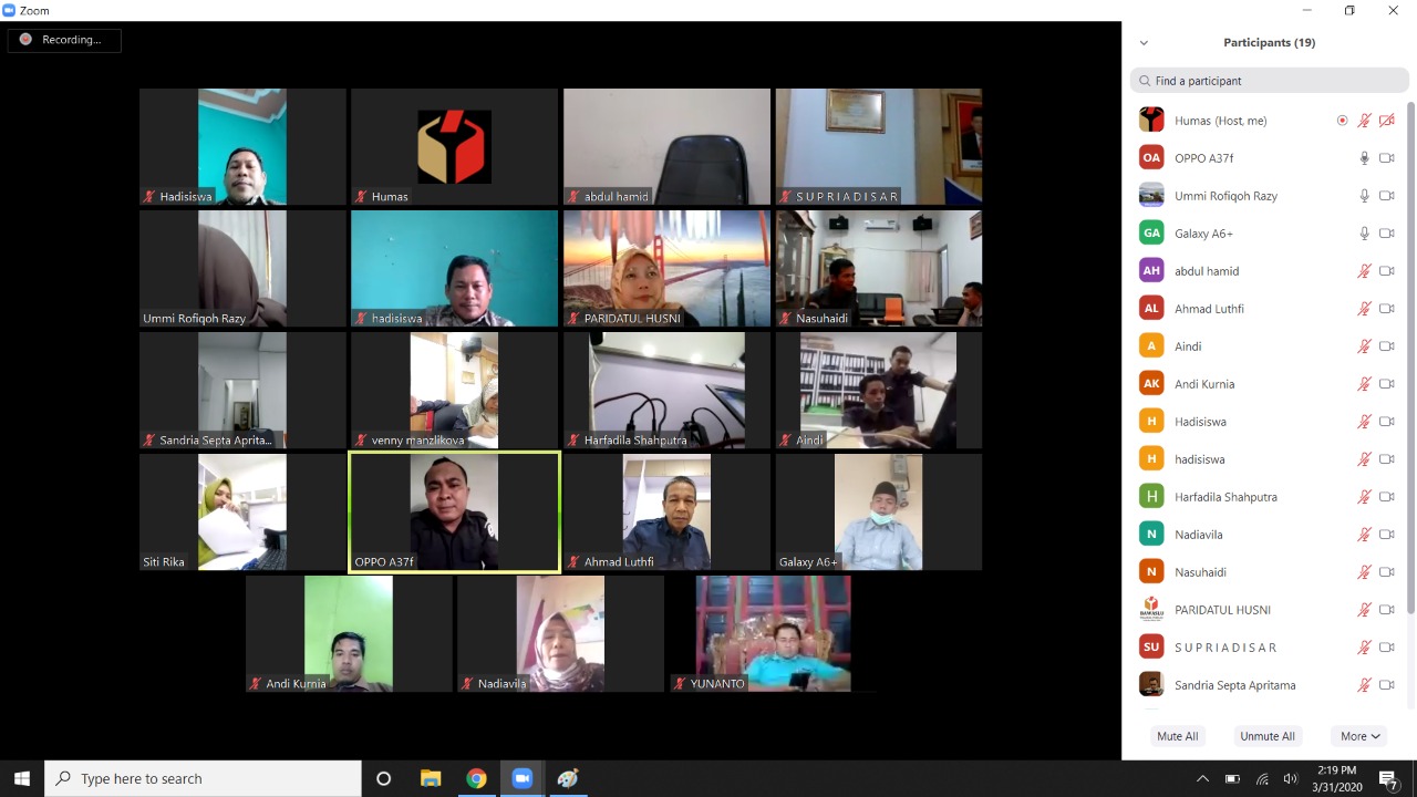 Divisi SDM dan Organisasi Gelar Rakor Online