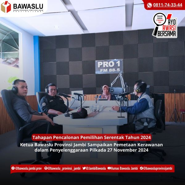 Bawaslu Jambi Rilis Pemetaan Kerawanan Pilkada