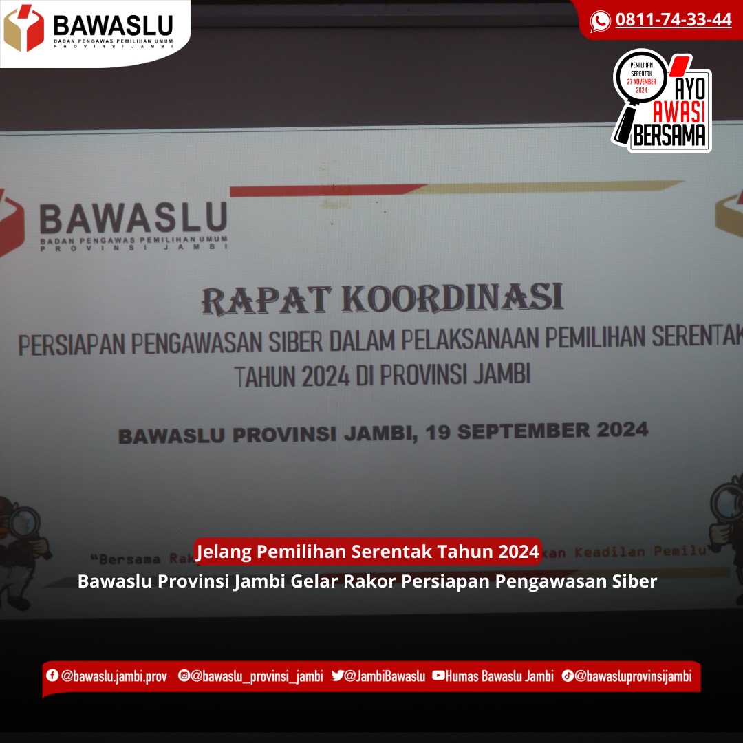 Bawaslu Jambi Gelar Rakor Pengawasan Siber