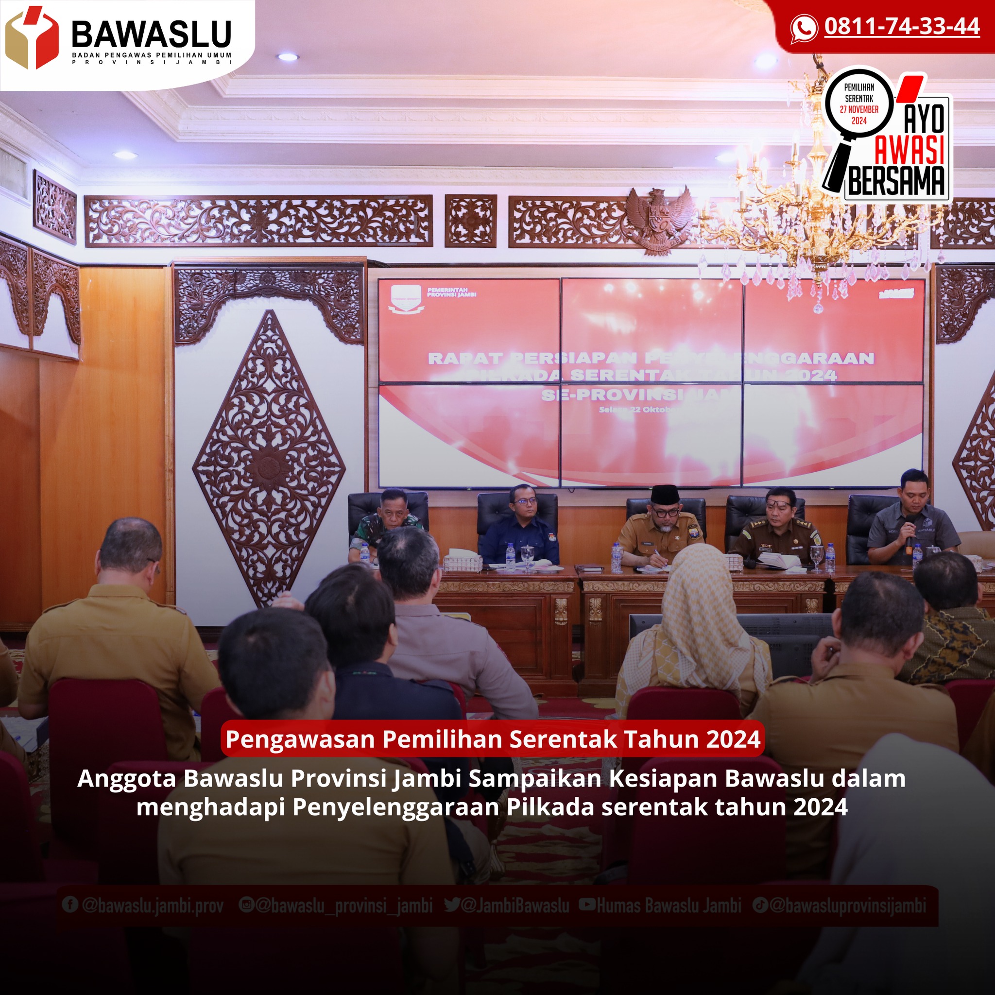 Bawaslu Jambi Sampaikan Kesiapan Penyelenggaraan Pilkada 2024