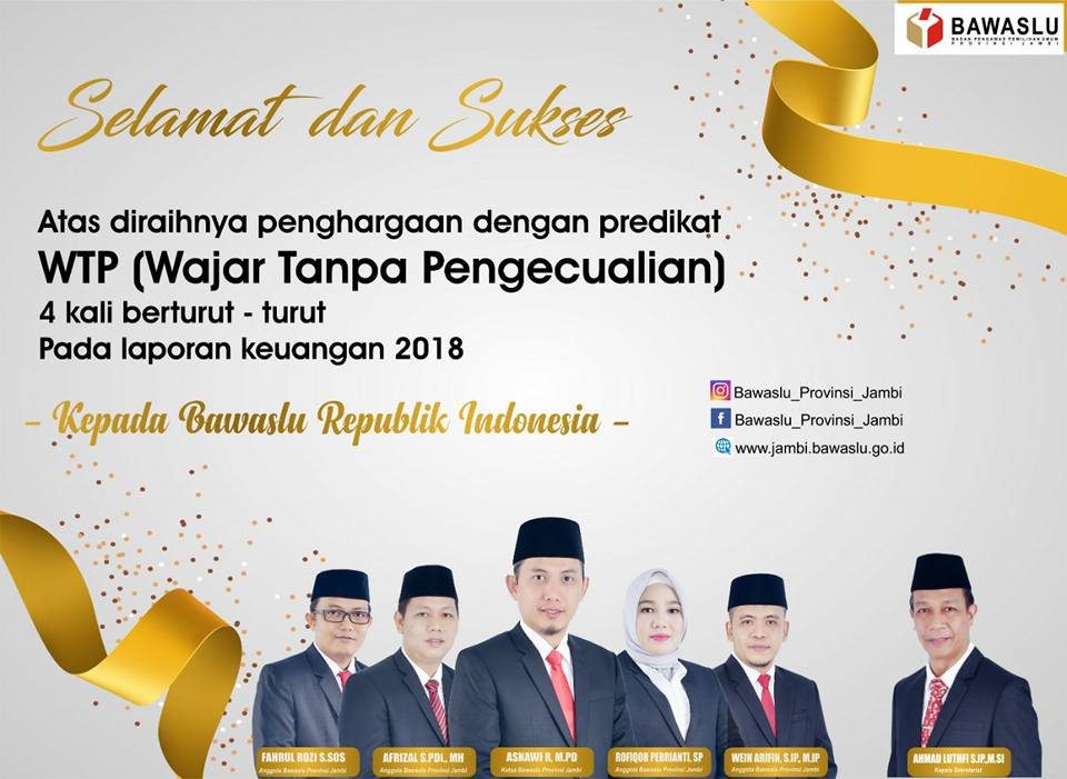 Bawaslu Kembali Raih Predikat WTP