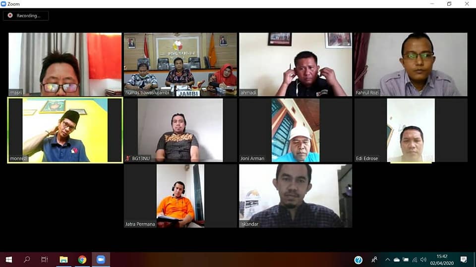 Rakor Online Pengawasan Lanjut ke Bawaslu Kabupaten/Kota