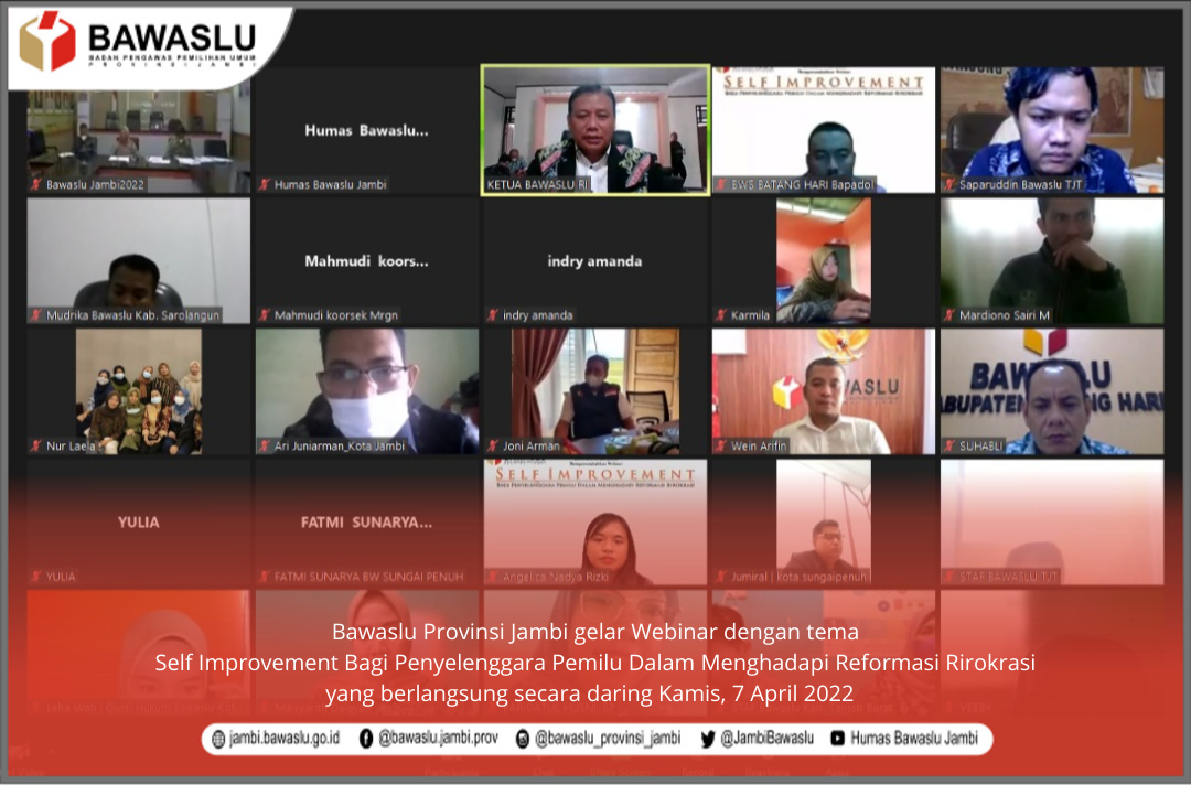 Bawaslu Jambi Gelar Webinar Reformasi Birokrasi