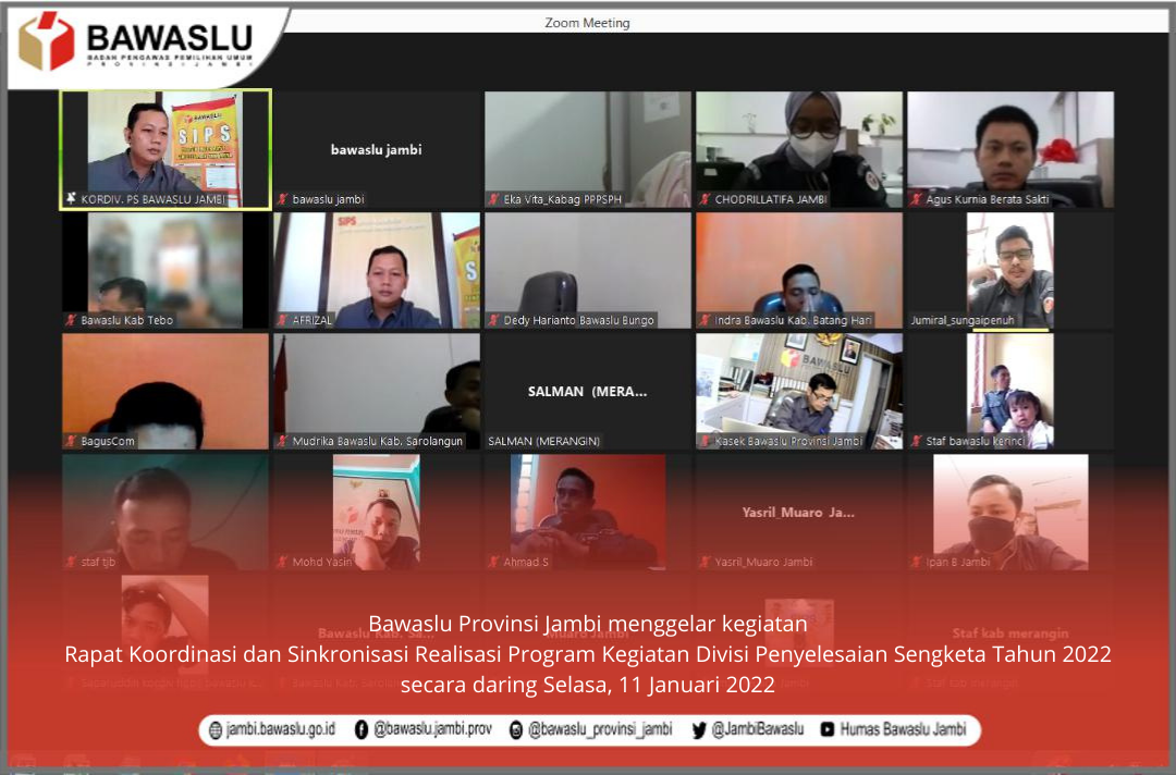 Bawaslu Jambi Gelar Rakor Penyelesaian Sengketa