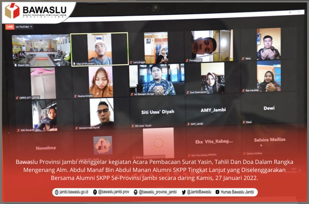 Bawaslu dan Alumni SKPP Jambi Gelar Yasinan