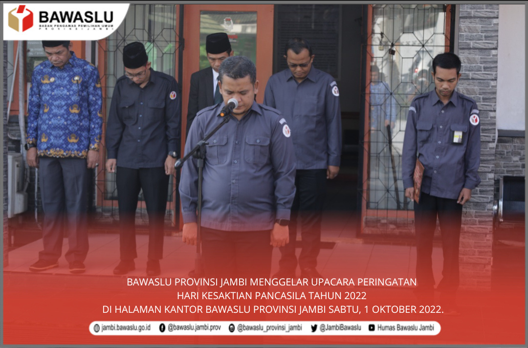 Bawaslu Jambi Gelar Upacara Hari Kesaktian Pancasila