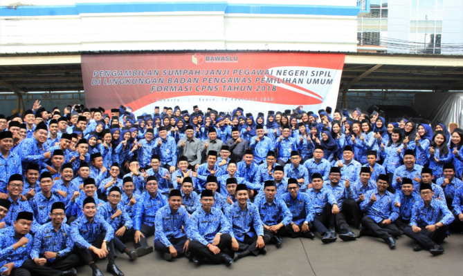 263 PNS Bawaslu Dilantik, Abhan Minta Jaga Etos Kerja