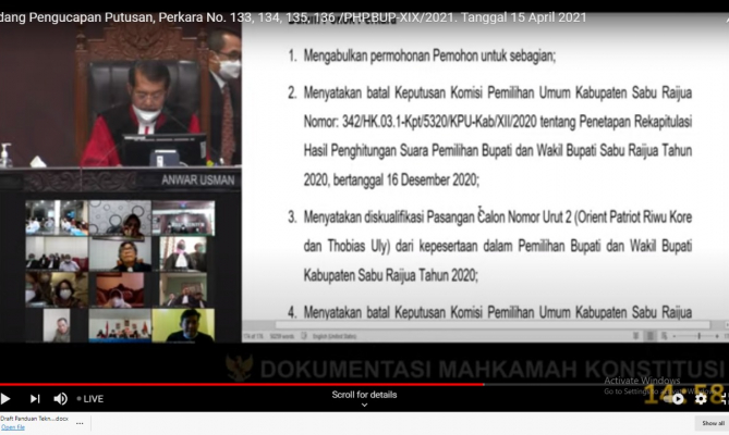 Batalkan Putusan KPU, MK Perintahkan PSU Pilkada Sabu Raijua Tanpa Paslon Nomor Urut Dua