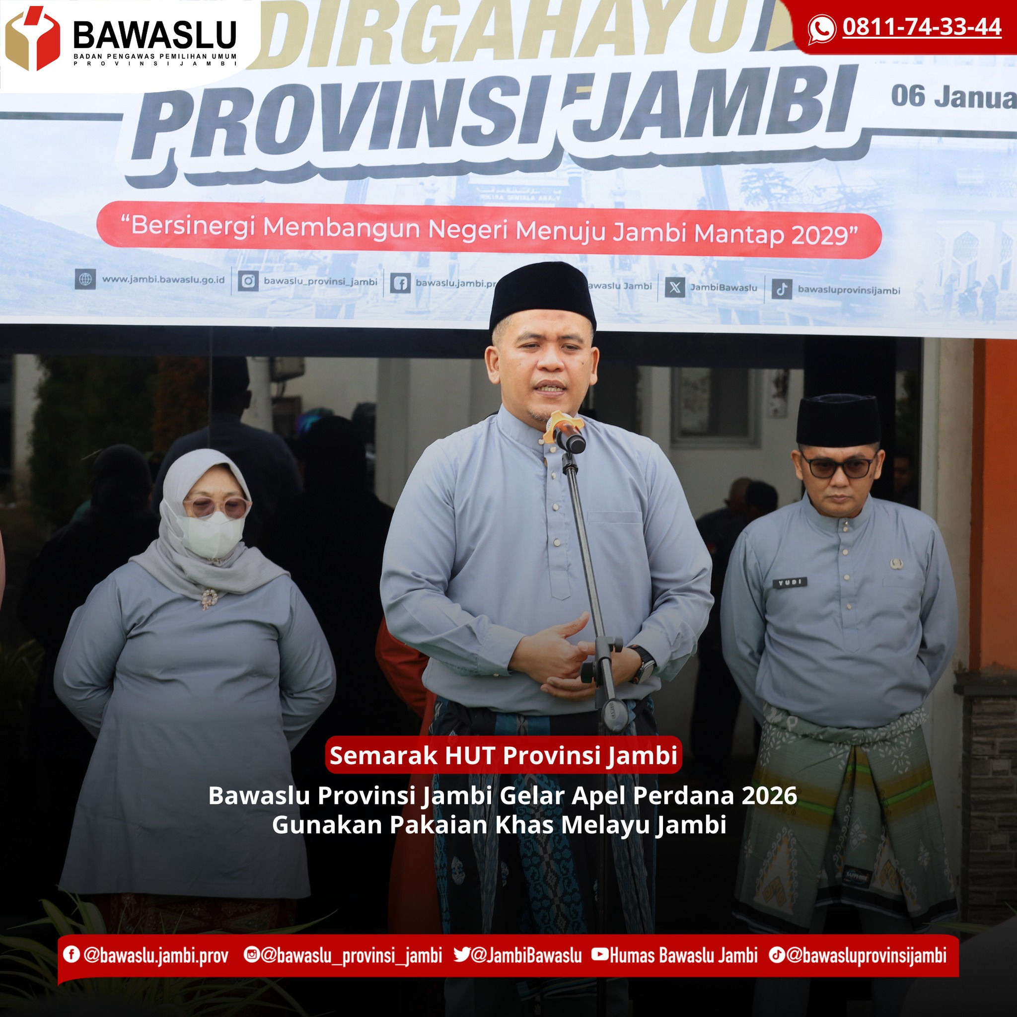 Ketua Bawaslu Provinsi Jambi Pimpin Apel Perdana 2026