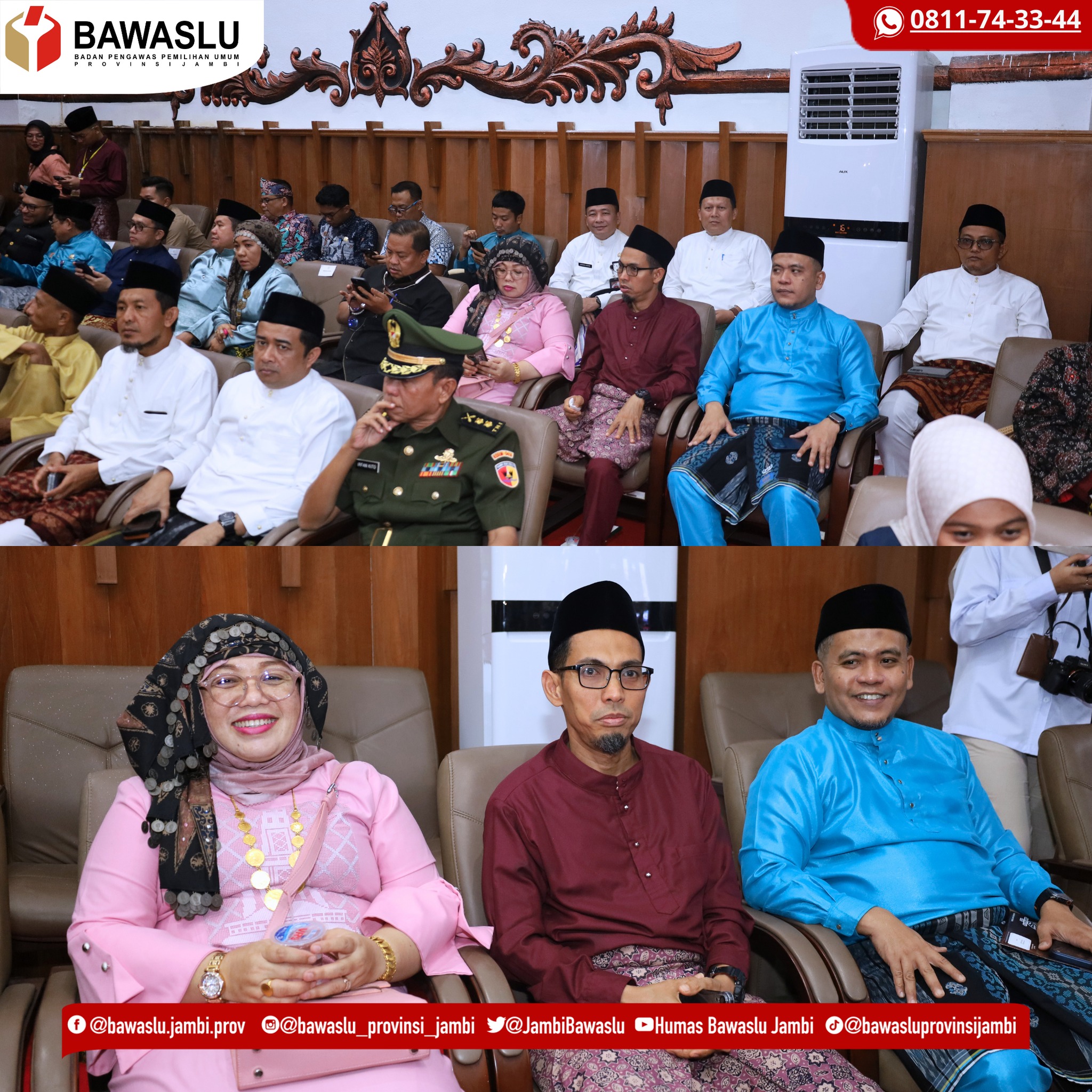 Ketua dan Anggota Bawaslu Provinsi Jambi menghadiri Sidang Rapat Paripurna DPRD Provinsi Jambi memperingati Hari Jadi ke 69 Provinsi Jambi tahun 2026 di gedung DPRD Provinsi Jambi.