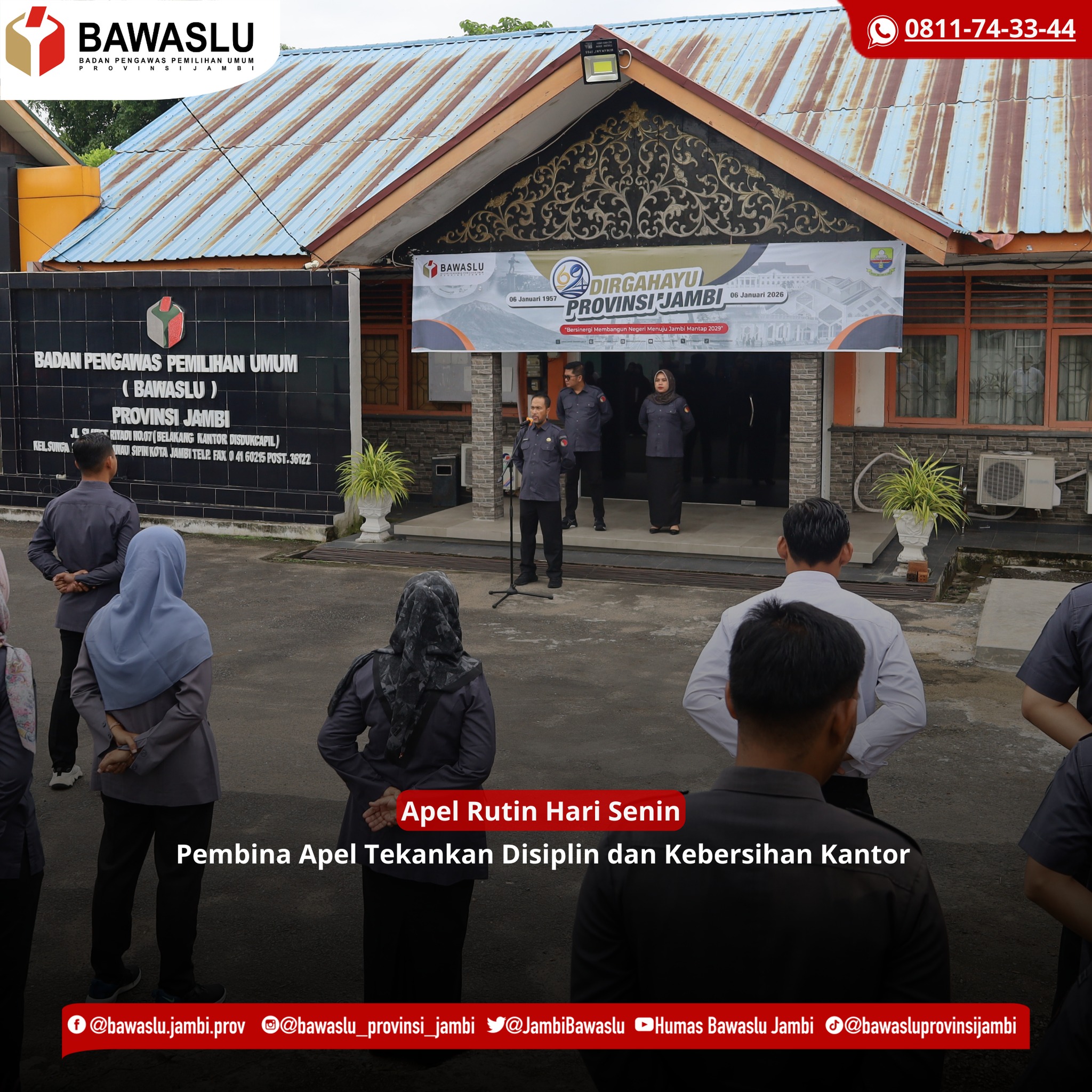 Pembina Apel Tekankan Disiplin dan Kebersihan Kantor