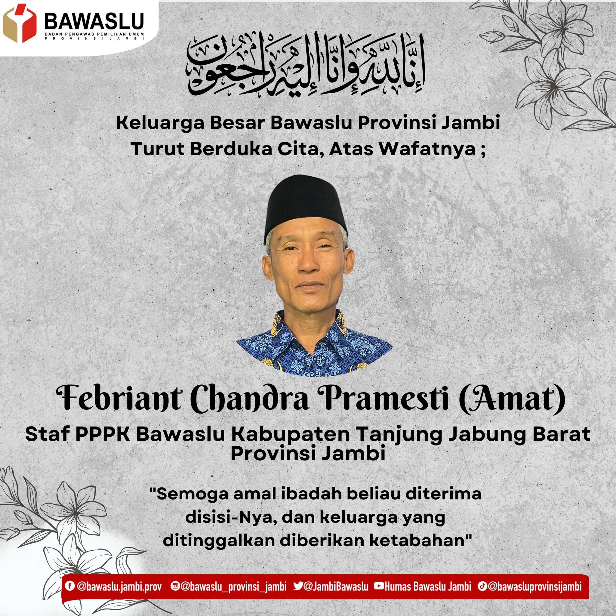 Selamat Jalan Pak Mat, Terima Kasih Atas Pengabdianmu