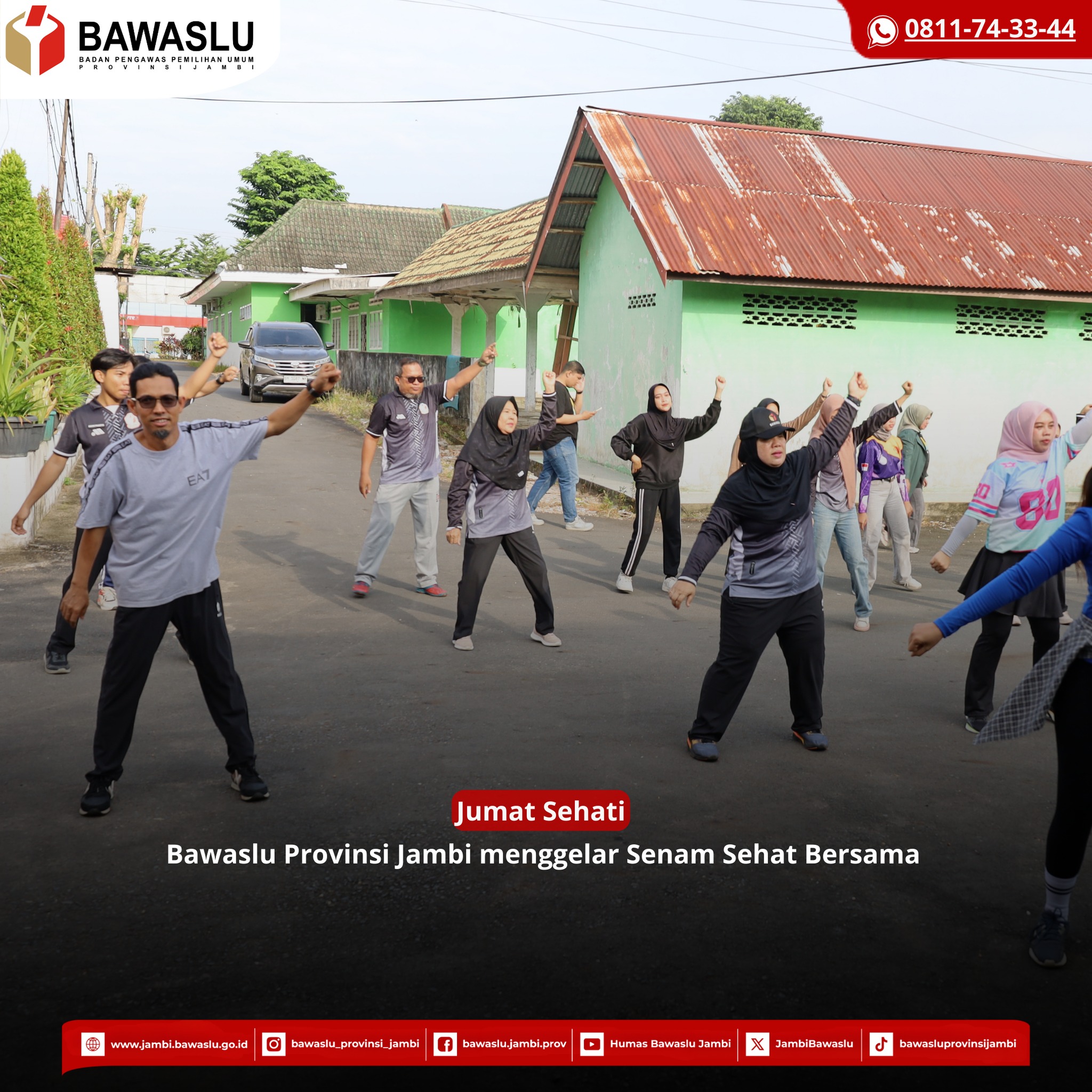 Bawaslu Jambi Gelar Jumat Sehati melalui Senam Sehat Bersama