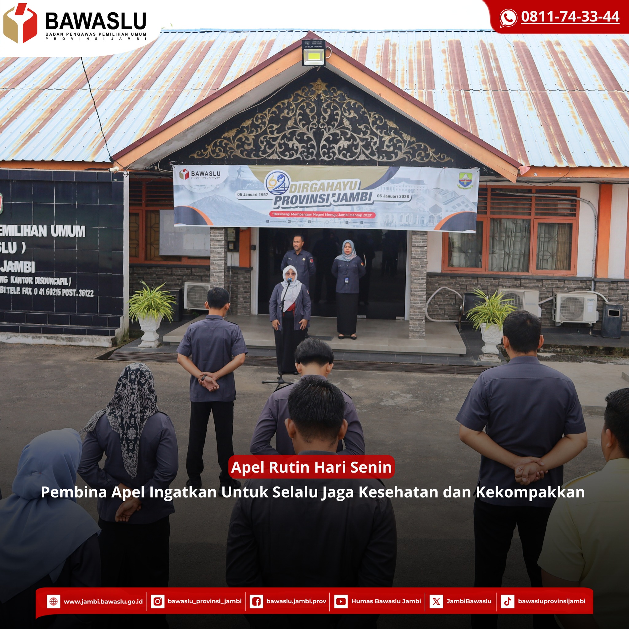 Pembina Apel Ajak Pegawai Jaga Kesehatan dan Kekompakan