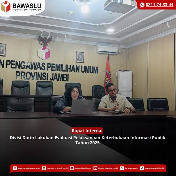 Divisi Datin Bawaslu Jambi Lakukan Evaluasi KIP Tahun 2025