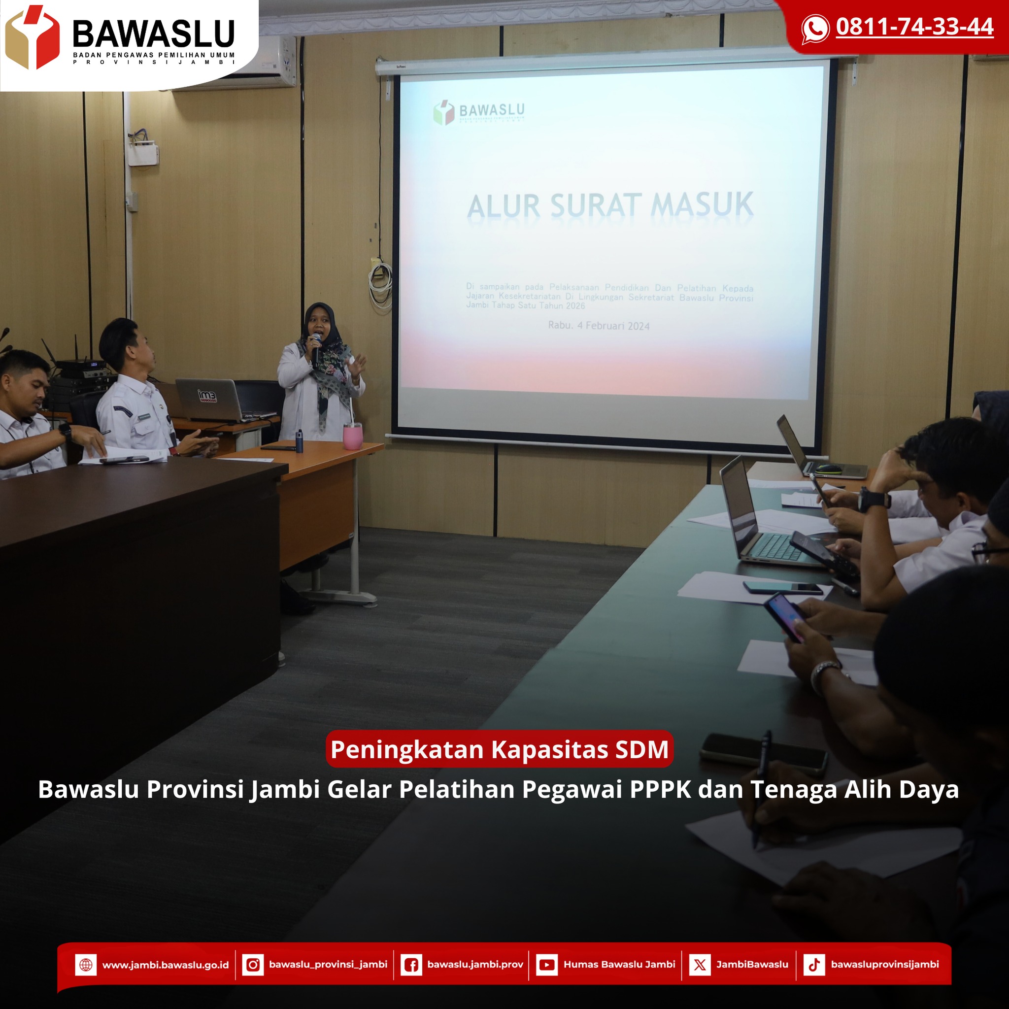 Perkuat Profesionalisme dan Tanggung Jawab Kerja,  Bawaslu Jambi Gelar Peningkatan Kapasitas SDM