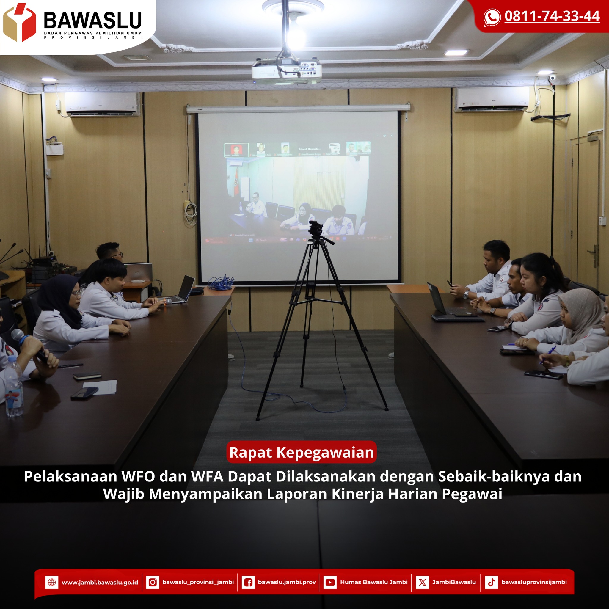 Rapat Kepegawaian Daring, Tekankan Optimalisasi WFO dan WFA