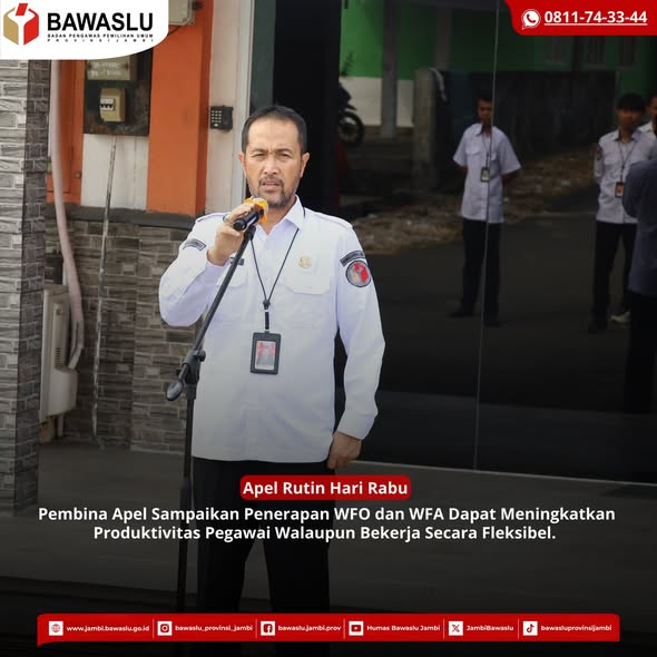 Apel Rutin Rabu, Pembina Apel Tekankan Optimalisasi WFO dan WFA untuk Tingkatkan Produktivitas