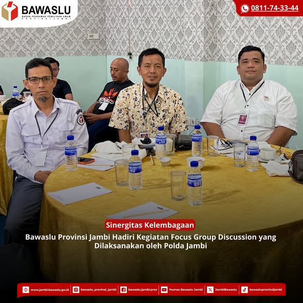 Bawaslu Hadiri FGD Polda Jambi Bahas Demokrasi dan Pilkada