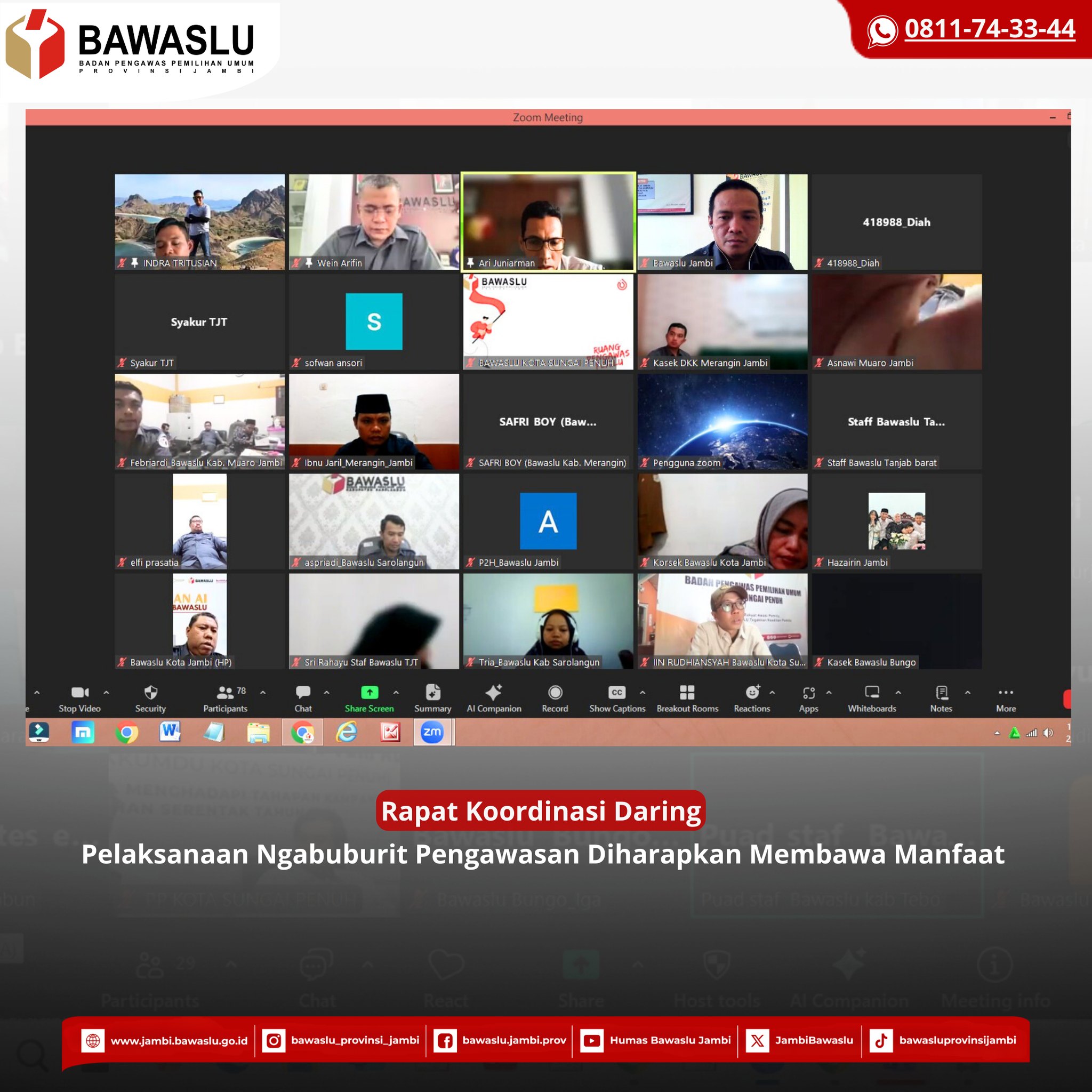 Bawaslu Jambi Gelar Rapat Koordinasi Pelaksanaan Ngabuburit Pengawasan Tahun 2026