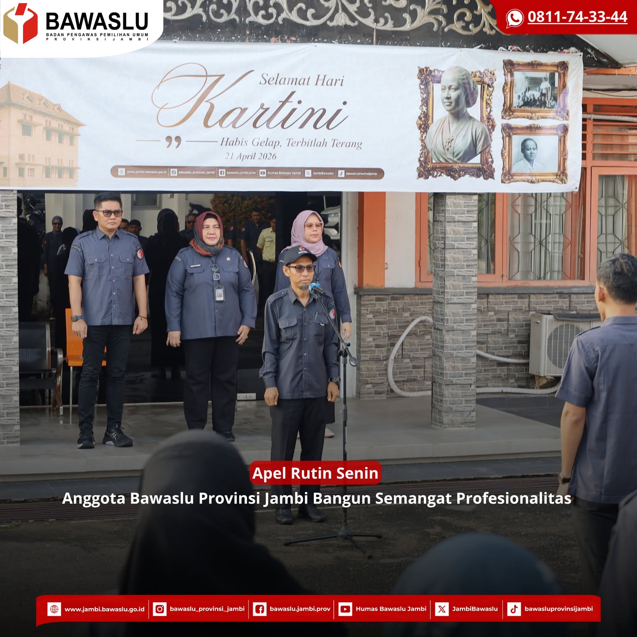 Bangun Semangat Profesionalitas, Bawaslu Provinsi Jambi Gelar Apel Rutin Senin