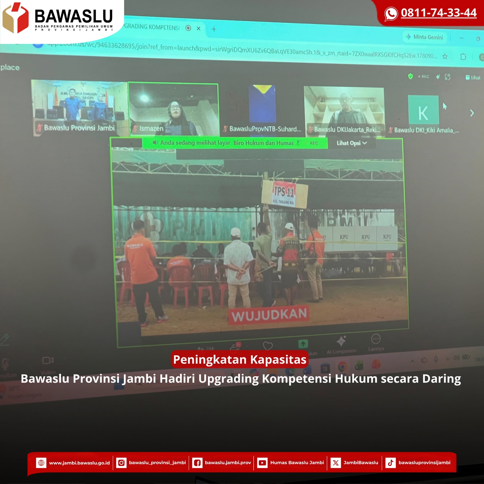 Bawaslu Provinsi Jambi Tingkatkan Kapasitas SDM melalui Upgrading Kompetensi Hukum untuk Perkuat Advokasi Kepemiluan
