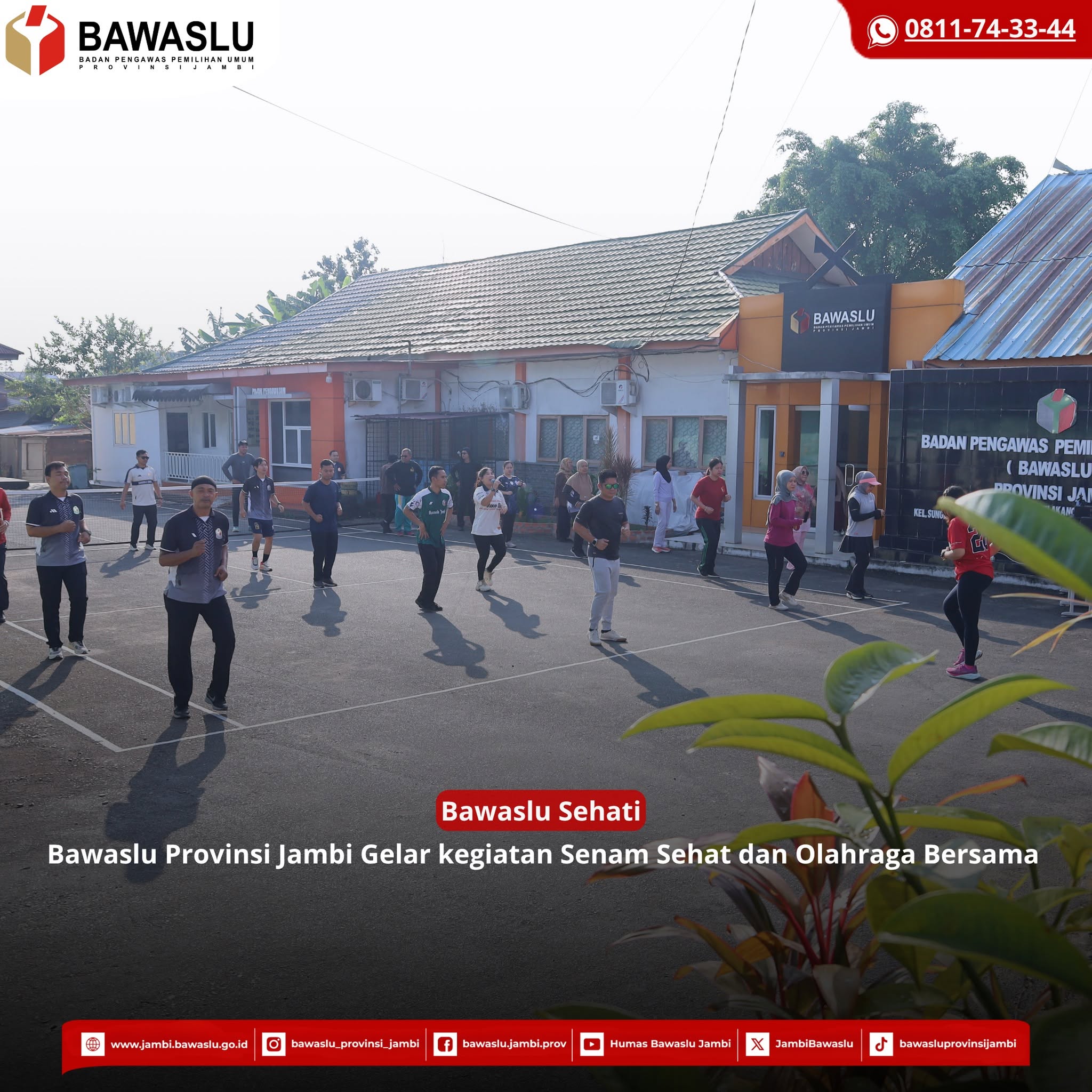 Bawaslu Sehati, Bawaslu Provinsi Jambi Perkuat Budaya Hidup Sehat melalui Senam dan Tenis Lapangan