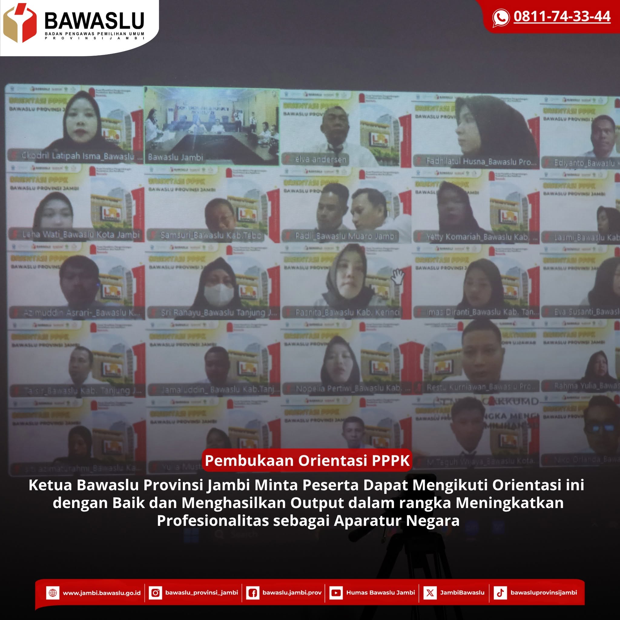 Perkuat Integritas dan Profesionalitas ASN, Bawaslu Provinsi Jambi Buka Orientasi PPPK Tahun 2026