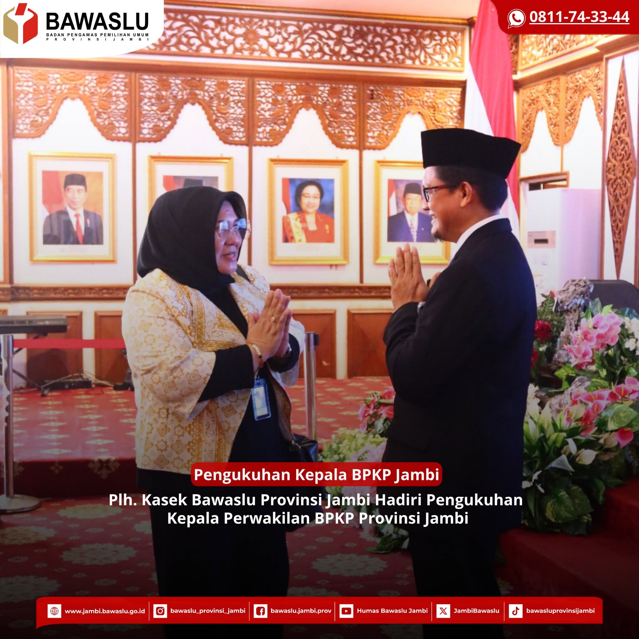 Hadiri Pengukuhan Kepala Perwakilan BPKP Provinsi Jambi, Perkuat Sinergi Tata Kelola Pemerintahan yang Akuntabel