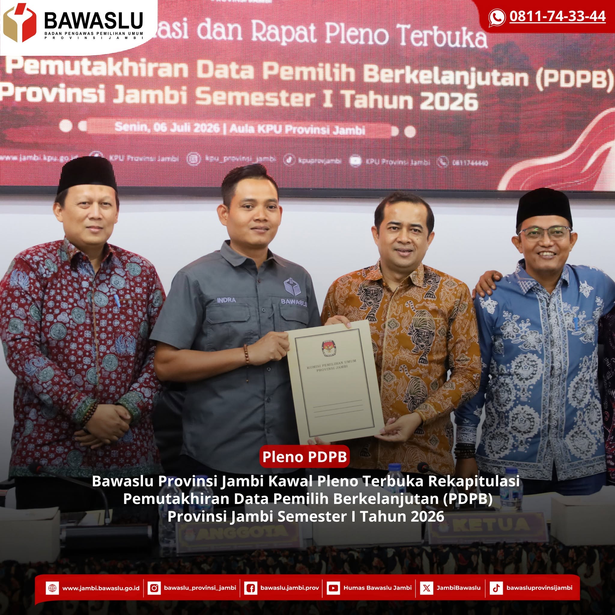 Kawal Rekapitulasi PDPB Semester I 2026, Sampaikan Catatan Hasil Pengawasan 