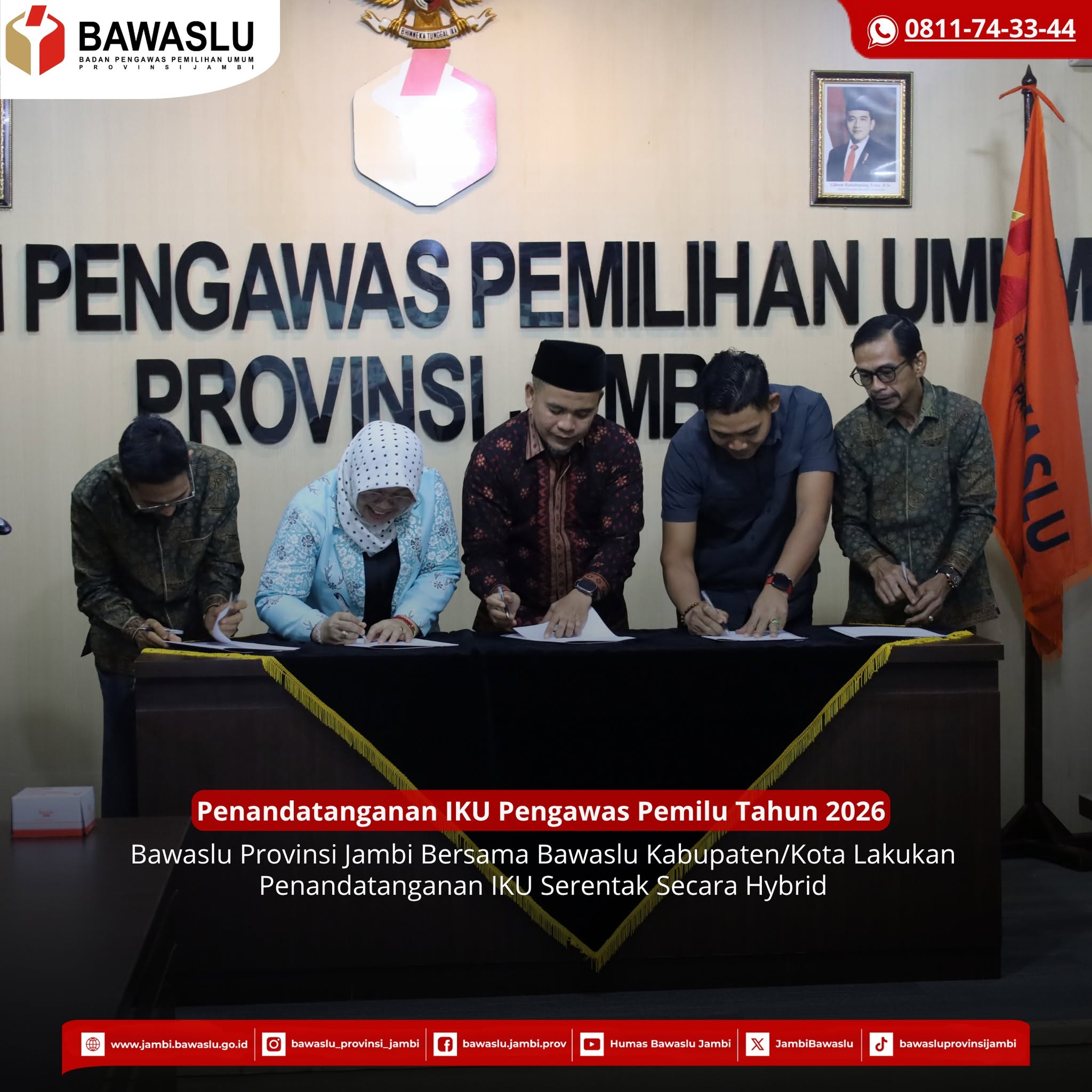 Serentak, Bawaslu Lakukan Penandatanganan Tandatangani IKU Pengawas Pemilu Tahun 2026