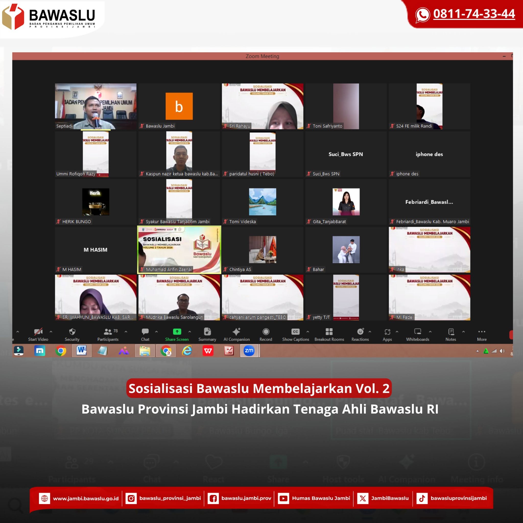 Bawaslu Jambi Sosialisasikan Bawaslu Membelajarkan Volume 2 Tahun 2026