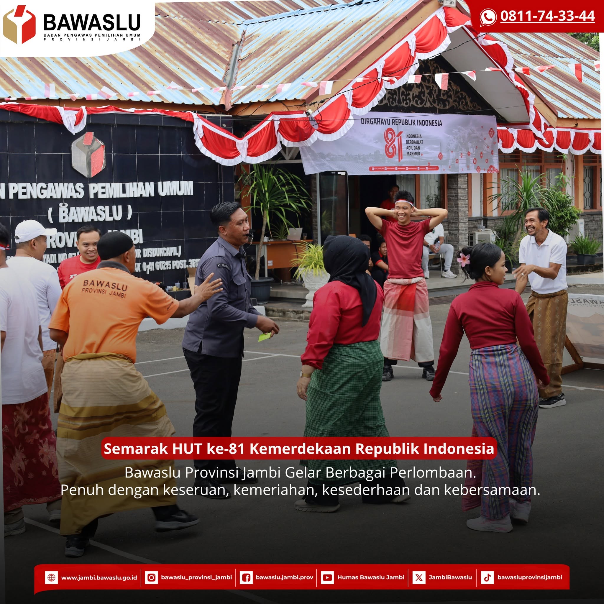 Semarak HUT ke-81 Kemerdekaan RI, Bawaslu Jambi Gelar Berbagai Perlombaan
