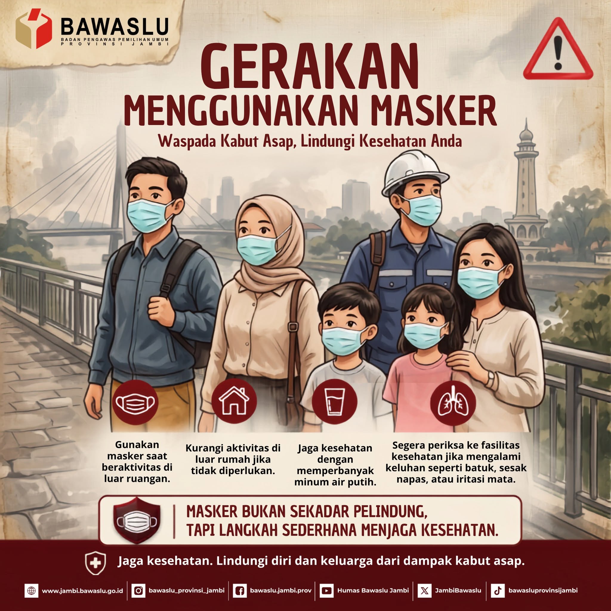 Waspada Kabut Asap, Bawaslu Jambi Ajak Masyarakat Jaga Kesehatan