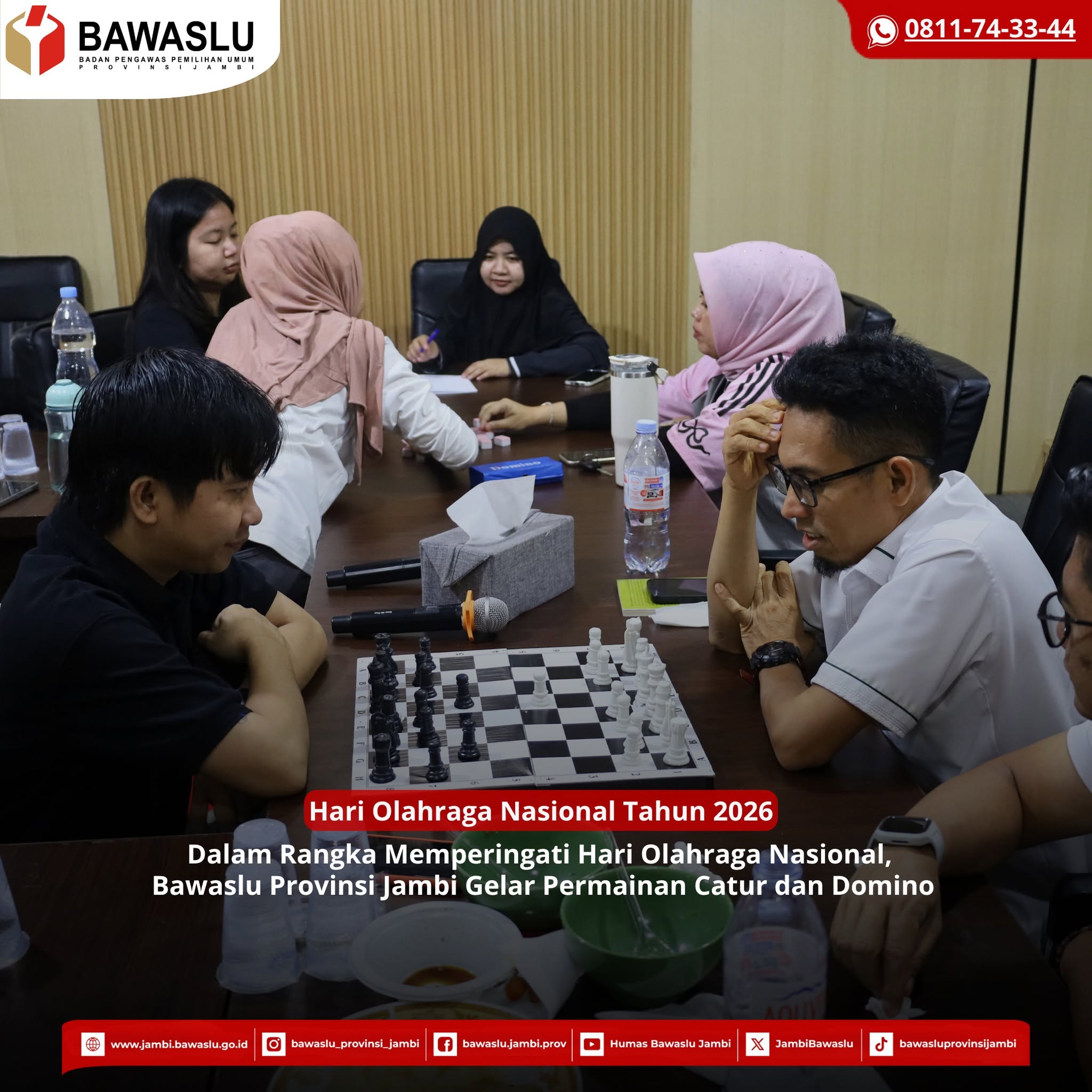 Semarak Hari Olahraga Nasional, Bawaslu Jambi Gelar Permainan Catur dan Domino