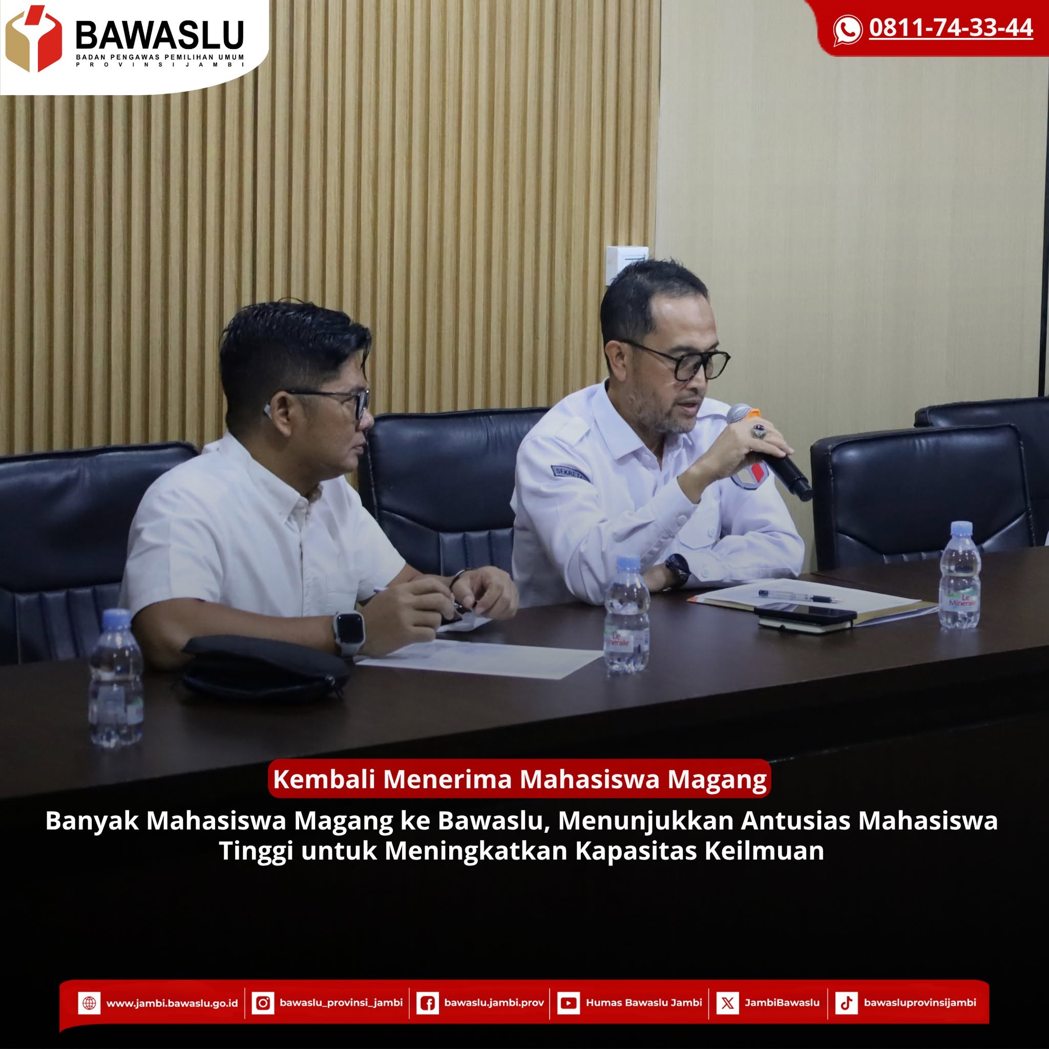 Bawaslu Jambi Kembali Terima Mahasiswa Magang, Dorong Pengembangan Kapasitas Generasi Muda