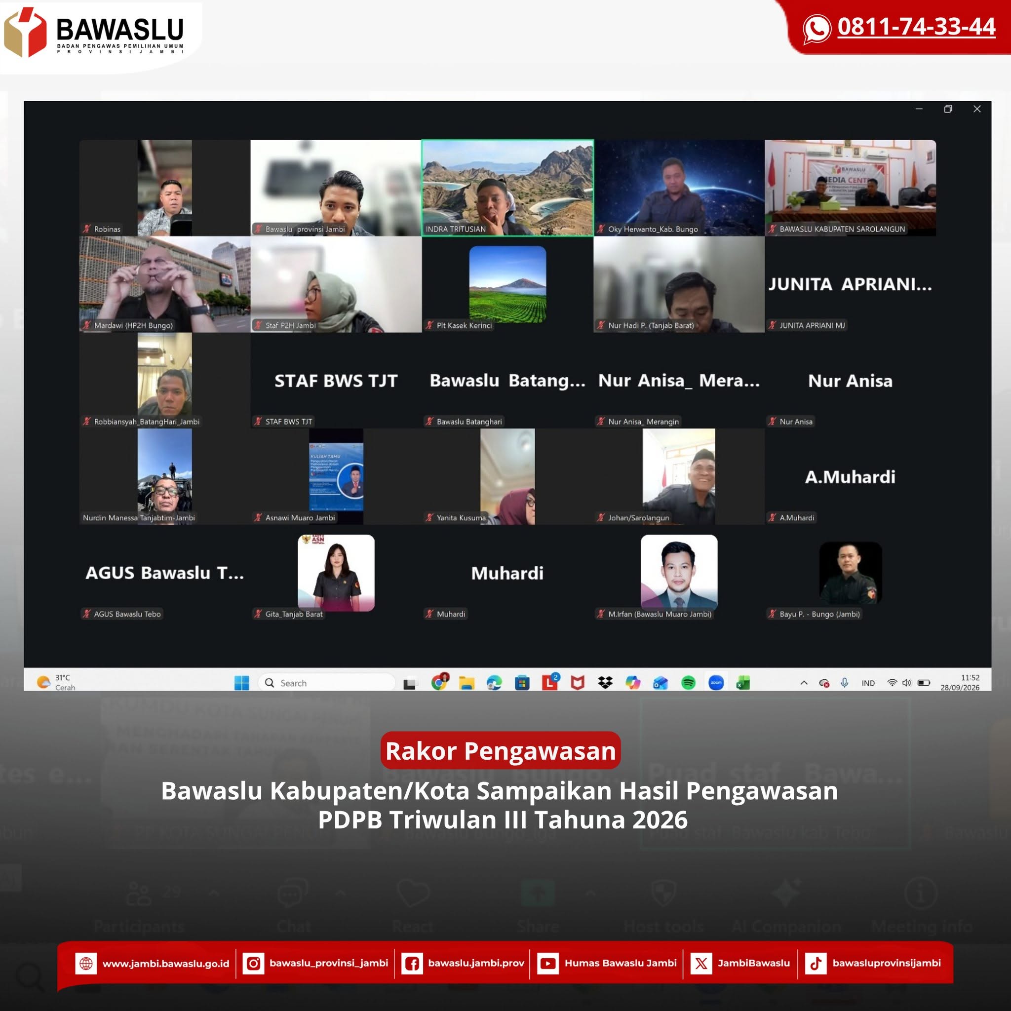 Rakor Hasil Pengawasan PDPB Triwulan III Tahun 2026