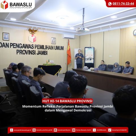 HUT ke-14, Bawaslu Jambi Refleksikan Perjalanan Mengawal Demokrasi