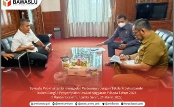 Sampaikan Usulan Anggaran Pilkada 2024, Bawaslu Jambi Temui Sekda