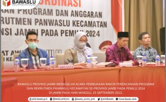 Bawaslu Jambi Gelar Rakor Rekrutmen Panwaslu Kecamatan
