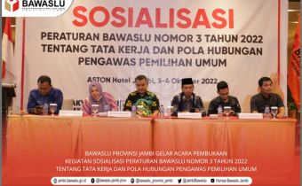 Bawaslu Jambi Gelar Sosialisasi Perbawaslu Nomor 3 Tahun 2022