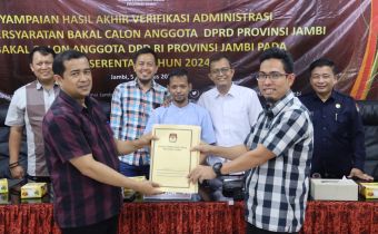 Bawaslu Jambi Teriam hasil Akhir Vermin Dokumen Bacaleg