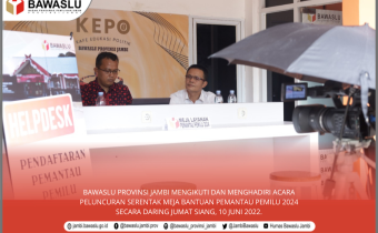 Bawaslu Jambi Buka Pendaftaran Pemantau Pemilu