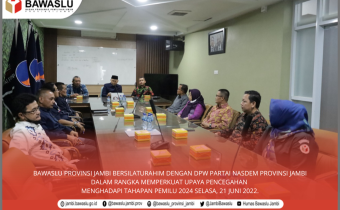 Hadapi Pemilu 2024, Bawaslu Jambi Bersilaturahim dengan DPW Partai Nasdem