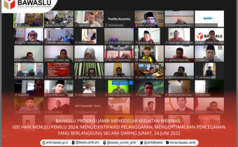 Bawaslu Jambi Gelar Webinar Pengawasan 600 Hari Menuju Pemilu 2024
