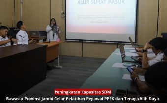Perkuat Profesionalisme dan Tanggung Jawab Kerja,  Bawaslu Jambi Gelar Peningkatan Kapasitas SDM